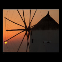 Santorini Sunset postcards