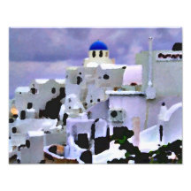 Santorini Village, 11 x 14 Print Photographic Print