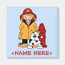 Sapeur-pompier (fille) magnets pour réfrigérateur