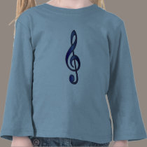 "Sapphire" Blue Treble Clef t-shirts