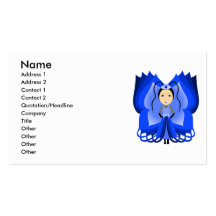 Sapphire Butterfly Princess Business Card Template