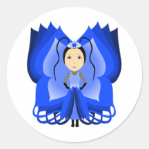 Sapphire Butterfly Princess Sticker