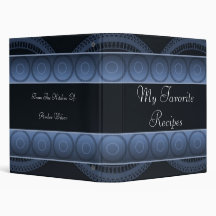 Sapphire Circles Recipe Book Vinyl Binder