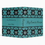Sapphire Floral Swirls Recipe Book Binder