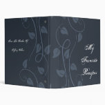 Sapphire Leafy Swirl Recipe Book 3 Ring Binder