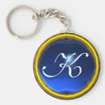 SAPPHIRE  MONOGRAM ,blue yellow Keychains