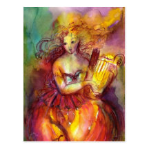 SAPPHO ,DANCE, MUSIC AND POETRY POSTCARD