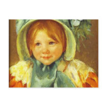 Sara in a Green Bonnet. c. 1901, Mary Cassatt Post Card