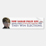 Sarah knows what a community organizer does bumper sticker