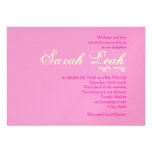 Sarah Leah Custom Bat Mitzvah Invitation Pink