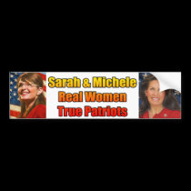 Sarah & Michele Real Women True Patriots bumper stickers