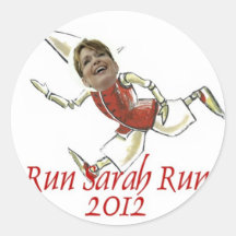 SARAH PALIN 2012 PRESIDENTIAL ELECTION ROUND STICKER