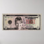 Sarah Palin $3 Bill Poster