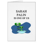 sarah palin, alien greeting card