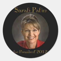 Sarah Palin for President 2012 Round Stickers