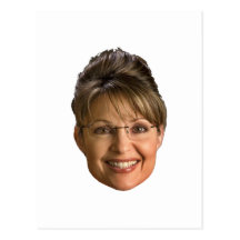 sarah palin head post cards