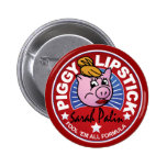Sarah Palin Piggy Lipstick Pinback Button