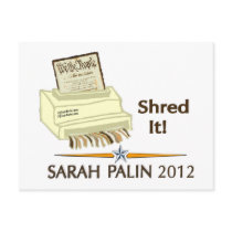 Sarah Palin SHRED THE CONSTITUTION Post Card