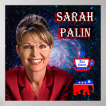 Sarah Palin - Tea Party Cup & Elephant Posters