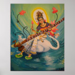 Saraswati Painting Print