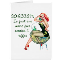 Sarcasm Pin Up Girl Greeting Card
