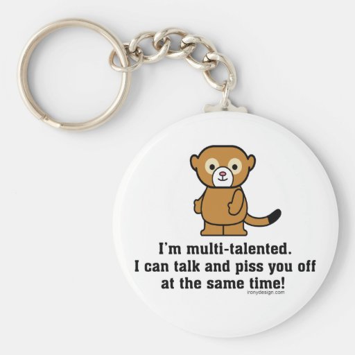 Sarcastic Insult Humour Monkey Key Chain