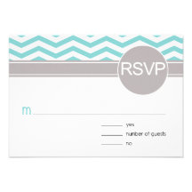 Sarcelle d'hiver chic de Chevron RSVP | Faire-part Personnalisés