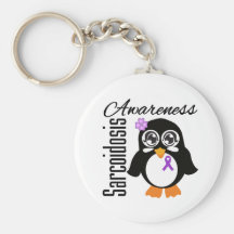 Sarcoidosis Awareness Penguin Key Chains