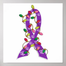 Sarcoidosis Christmas Lights Ribbon Posters