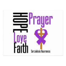 Sarcoidosis Hope Love Faith Prayer Cross Post Card