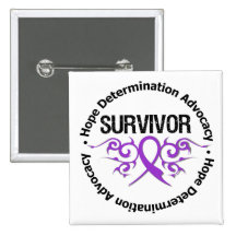 Sarcoidosis Survivor Tribal Ribbon Buttons