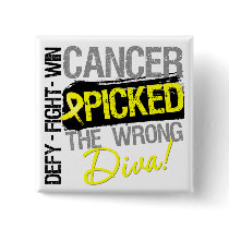 Sarcoma Cancer Picked The Wrong Diva Pinback Buttons