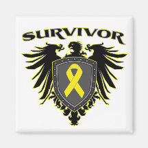 Sarcoma Cancer Survivor Crest Fridge Magnets