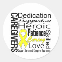 Sarcoma Caregivers Collage Round Stickers