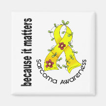 SARCOMA Flower Ribbon 3 Magnet