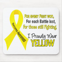 Sarcoma I Proudly Wear Yellow 1 Mouse Pads