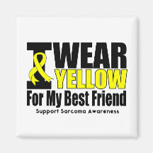 Sarcoma I Wear Yellow Ribbon For My Best Friend Refrigerator Magnet