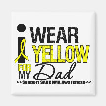 Sarcoma I Wear Yellow Ribbon For My Dad Refrigerator Magnet