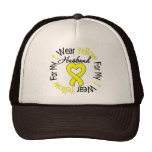 Sarcoma I Wear Yellow Ribbon For My Husband Hats