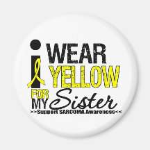 Sarcoma I Wear Yellow Ribbon For My Sister Fridge Magnets