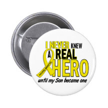 Sarcoma NEVER KNEW A HERO 2 Son Pins