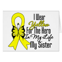 Sarcoma Ribbon My Hero My Sister Greeting Cards