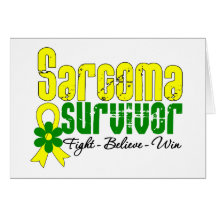 Sarcoma Survivor Flower Ribbon Card