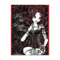 Sasha Red Corset Tattoo Fairy Postcard