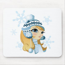 Sasha the Snow Bunny! Mouse Pads