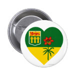 Saskatchewan Flag Heart Pinback Button