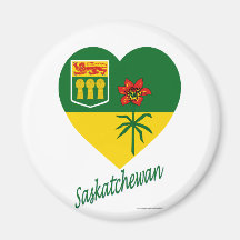Saskatchewan Flag Heart with Name Refrigerator Magnets
