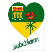 Saskatchewan Flag Heart with Name Post Card