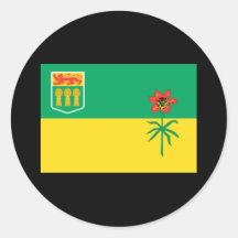 SASKATCHEWAN FLAG ROUND STICKERS