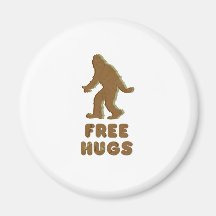 SASQUATCH - FREE HUGS FRIDGE MAGNETS